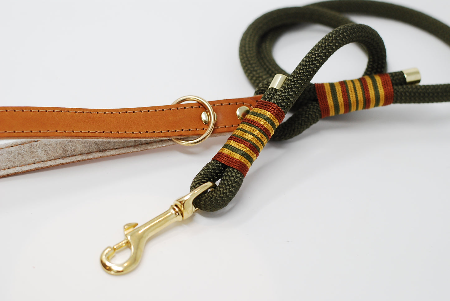 Leather and rope dog leads