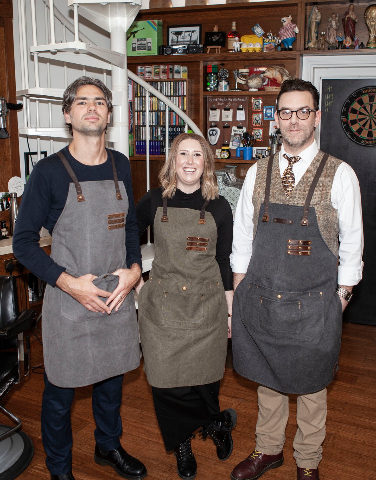 Heavy duty cotton canvas with leather trim apron by Cotswold Hipster The Kingham Apron