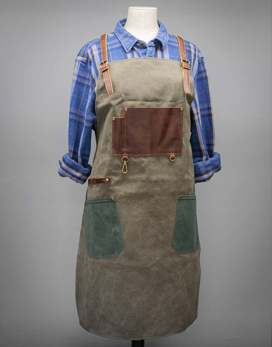 Heavy grade cotton canvas and leather apron by Cotswold Hipster The Upton