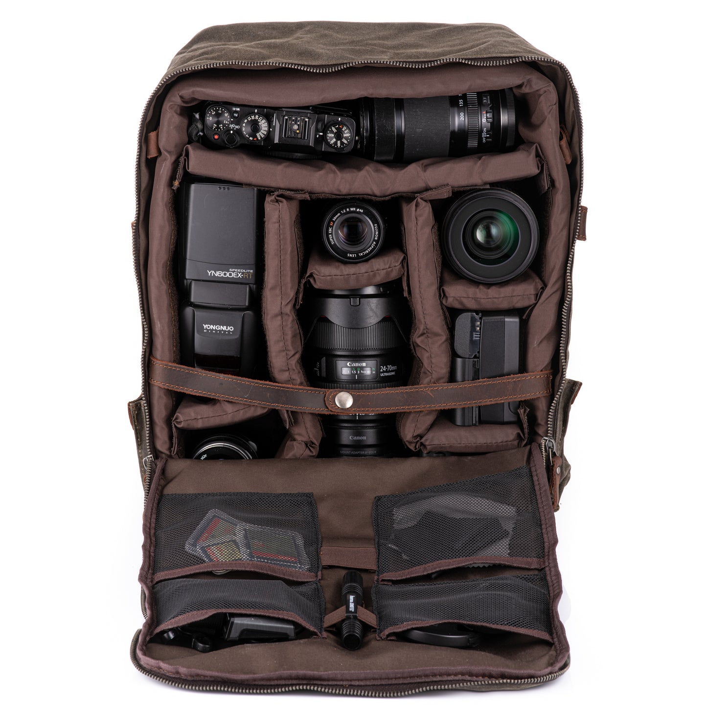 Waxed canvas and leather camera backpack by Cotswold Hipster The Stanton Pro