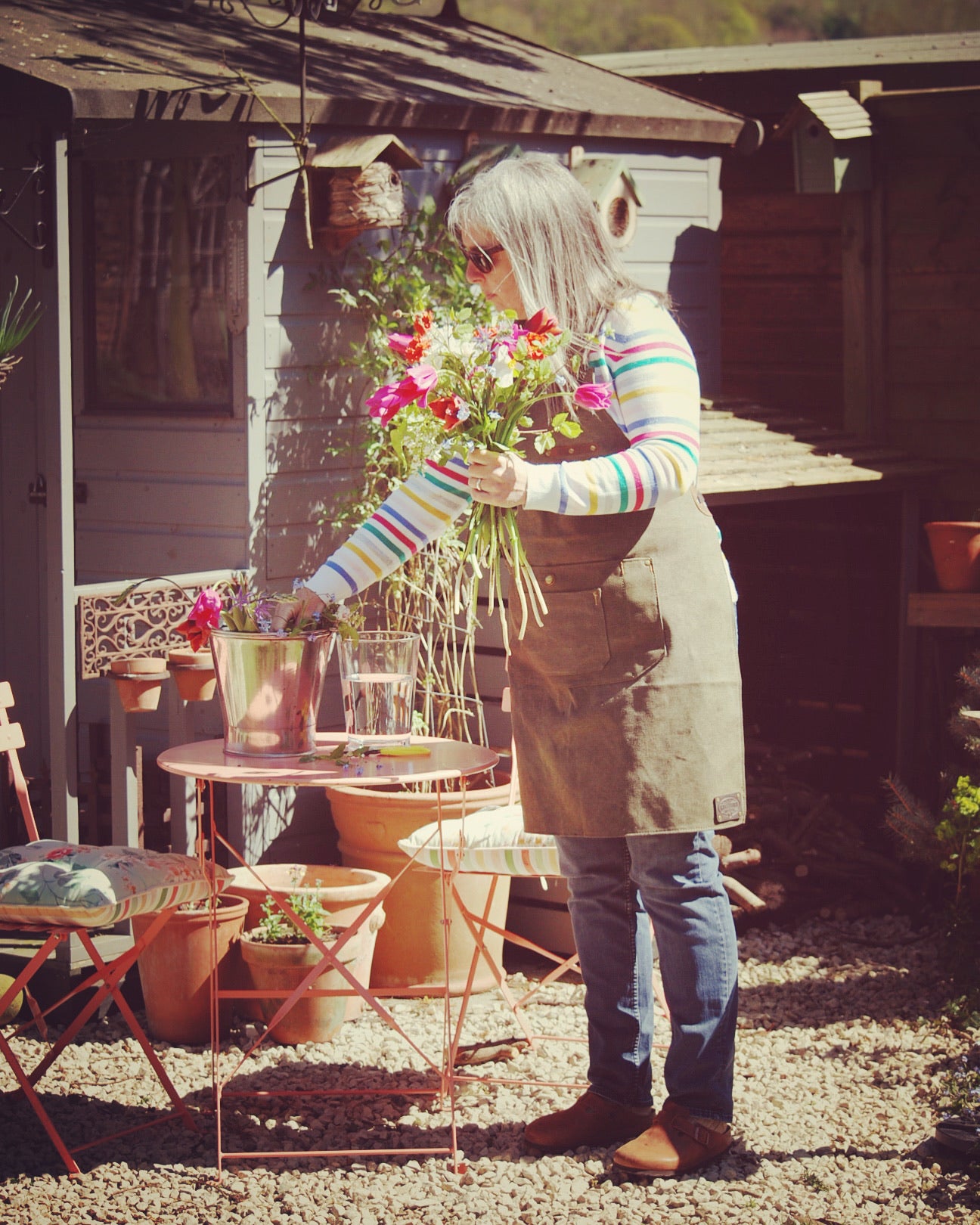 Heavy duty cotton canvas with leather trim apron by Cotswold Hipster The Kingham Apron