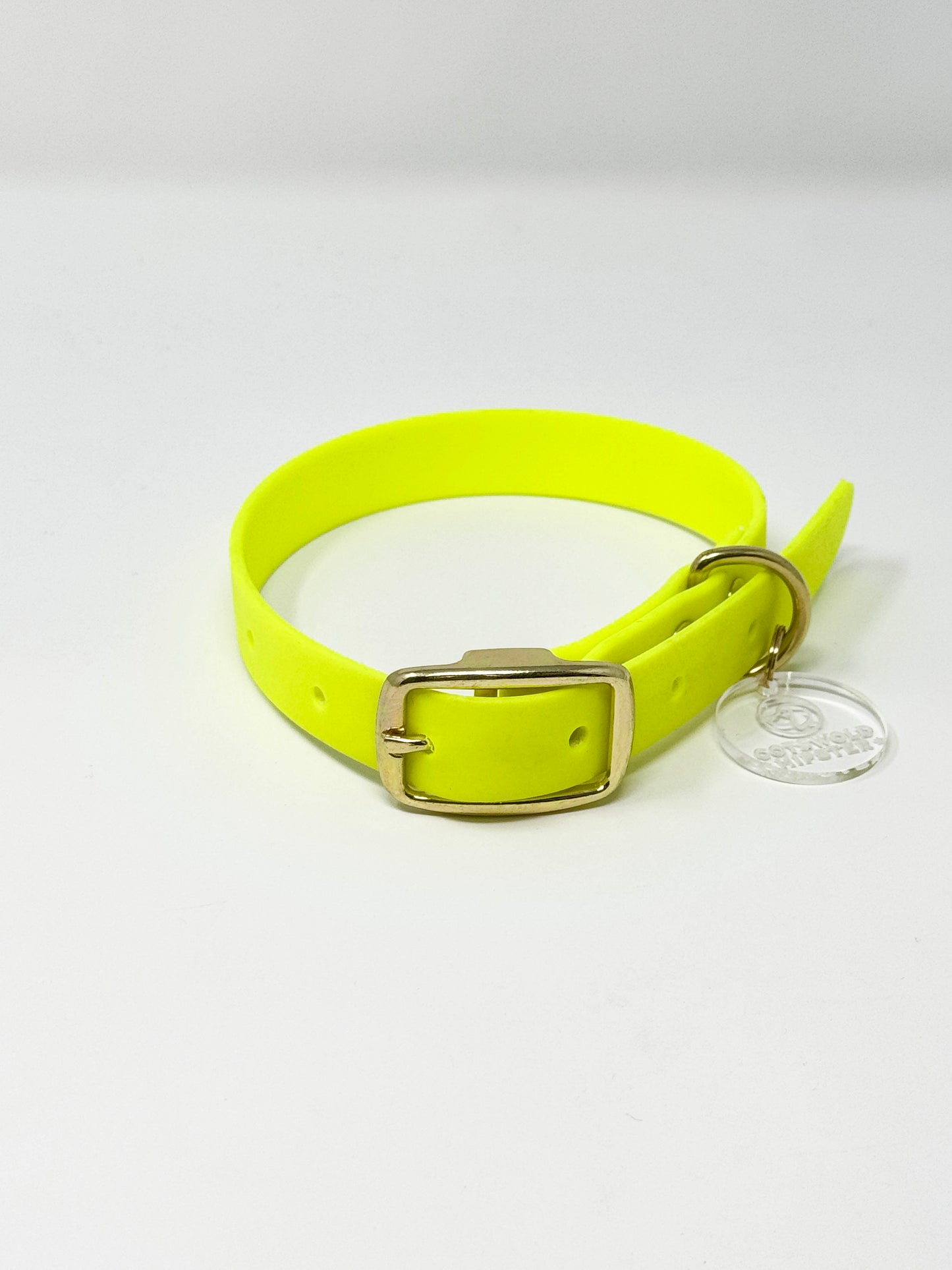 BE SEEN! — Neon Yellow BioThane® Collar