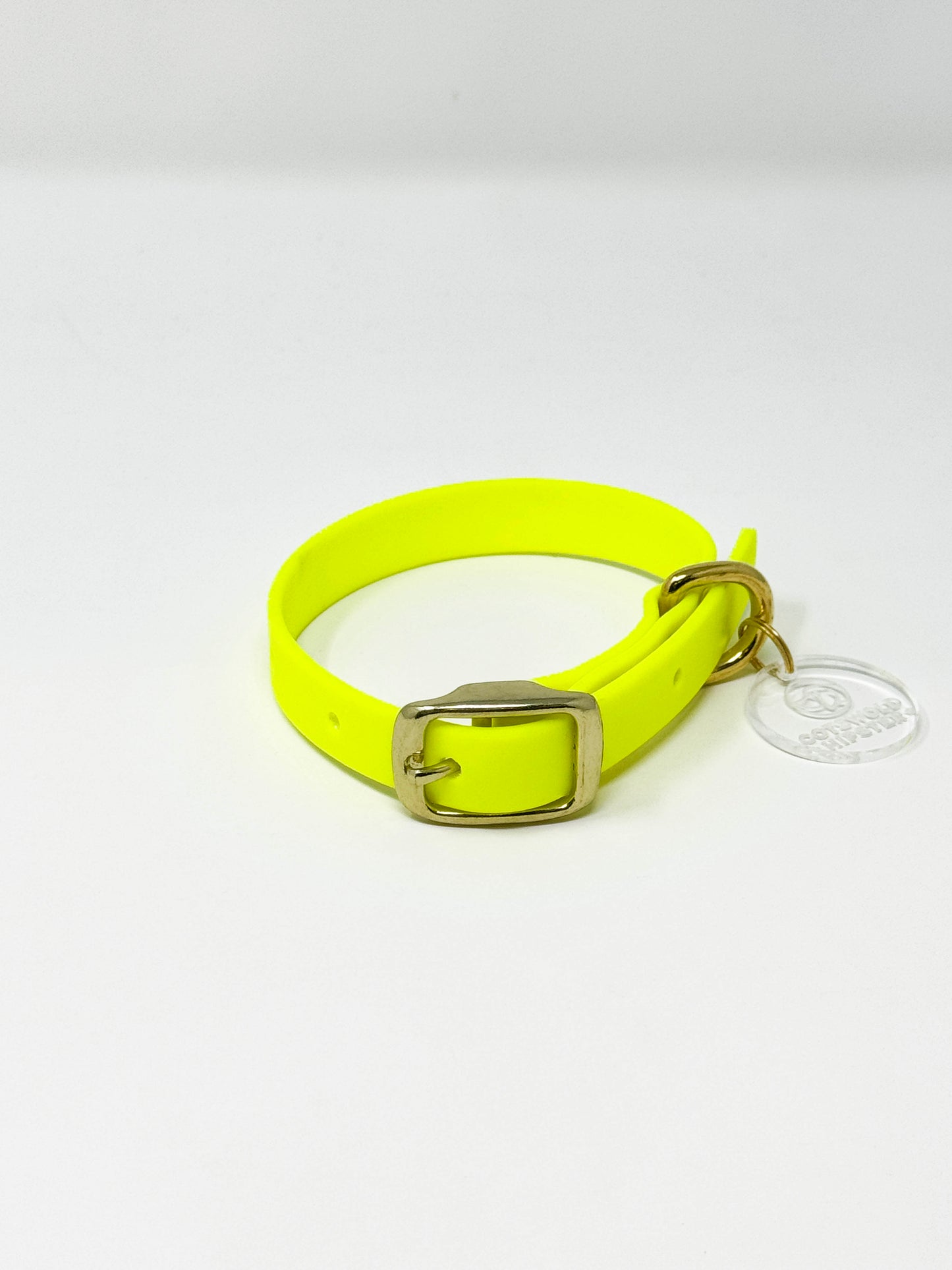 BE SEEN! — Neon Yellow BioThane® Collar