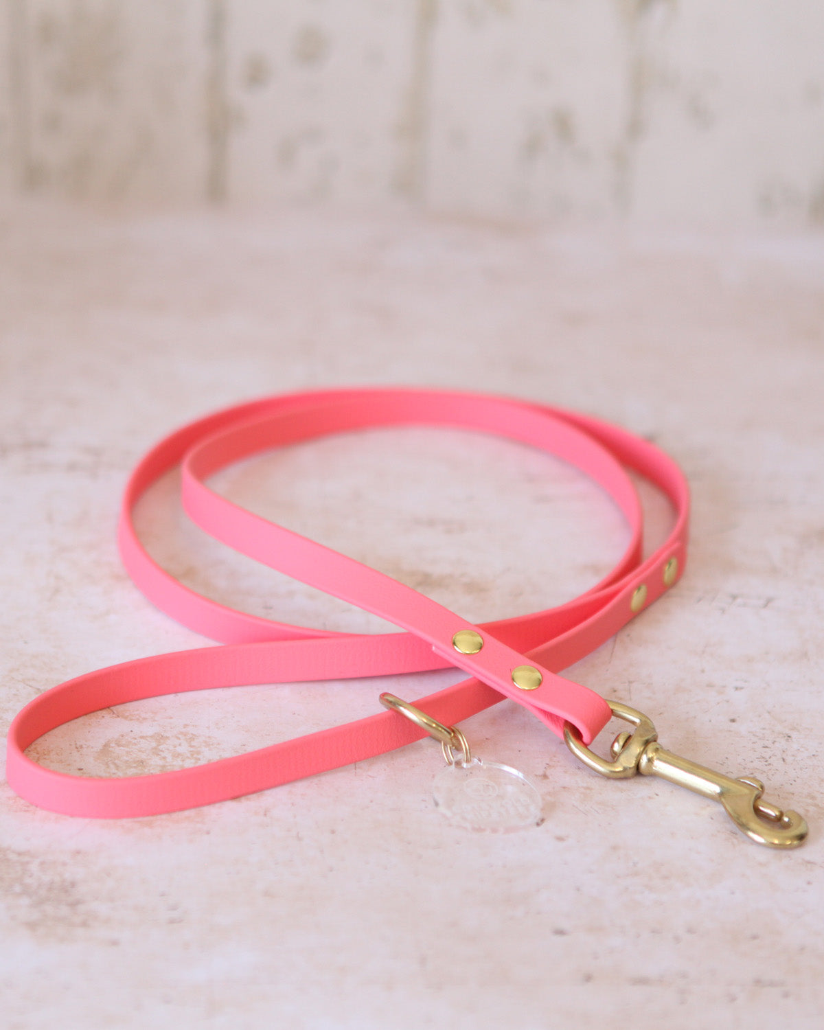 12mm Coral BioThane® dog lead, waterproof and easy to clean, handcrafted in the Cotswolds.