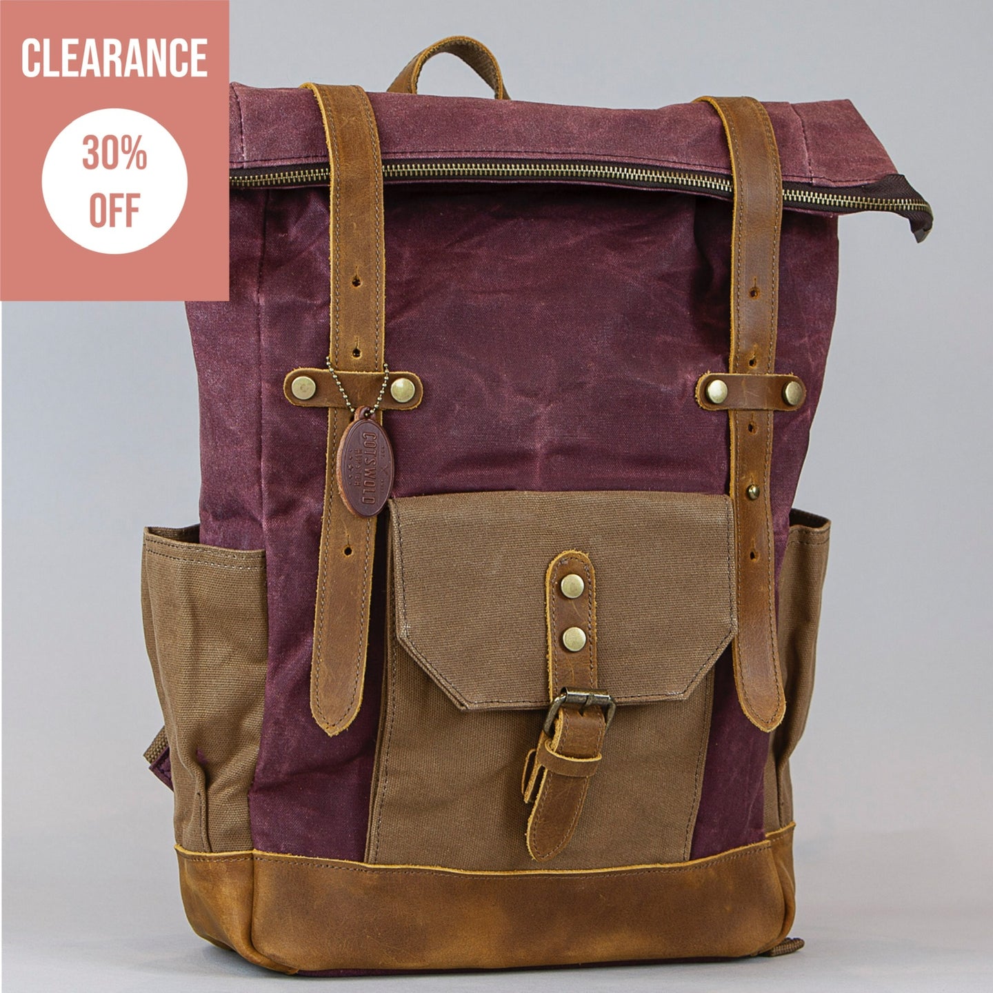 The Malmesbury Waxed Canvas and Leather Backpack - CLEARANCE
