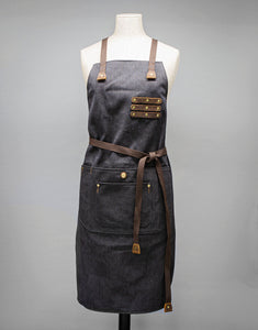 Heavy duty cotton canvas with leather trim apron by Cotswold Hipster The Kingham Apron
