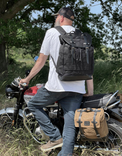 The Paxford Backpack - waxed canvas and leather