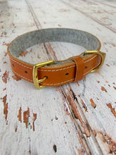 Cotswold Leather Goods Leather and Wool Felt Dog Collar