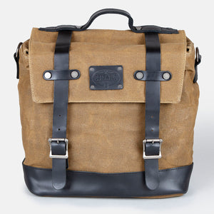 Waxed canvas and leather motorcycle pannier messenger bag by Cotswold Hipster The Tetbury