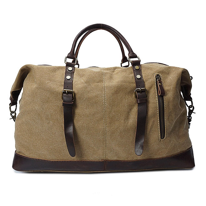 Heavy duty cotton canvas and leather holdall/travel bag by Cotswold Hipster The Burford Holdall