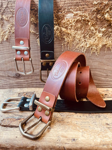 Italian leather heavy-duty belt