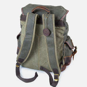 Waxed canvas and leather vintage style backpack by Cotswold Hipster The Churchill