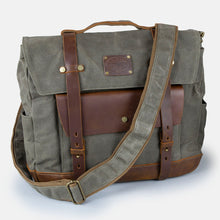 Waxed canvas and leather vintage style motorcycle pannier by Cotswold Hipster The Berkeley